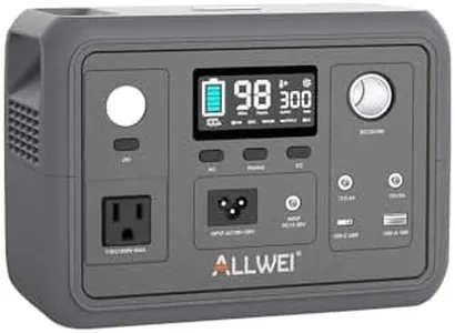 Portable Power Station 300W (Peak 600W), ALLWEI 256Wh Solar Generator with 60W USB-C PD Output, 110V Pure Sine Wave AC Outlet Backup LiFePO4 Battery for Outdoors Camping Travel Home Blackout