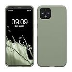 kwmobile Case Compatible with Google Pixel 4 Case - Soft Slim Protective TPU Silicone Cover - Gray Green