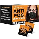 Care Touch Anti Fog Wipes for Glasses - 100 Individually Wrapped Antifog Lens Wipes - Eye Glasses Wipes - Anti-Fog Eyeglass Wipes - Individually Wrapped Anti Fog Wipes - Lenses Wipes for Glasses