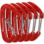 FresKaro 5pcs Carabiner Clips, caribeener clip Medium Duty, Small Sturdy Key Keychain Accessory, Spring Snap Wire-gate Hook, 8kN 816kg, for Hiking, Camping, Fishing, Not for Climbing, Mini Size, Red