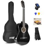 Max SoloArt Classical Acoustic Guitar Starter Kit - Full-Size Beginner Acoustic Guitar Pack with Bag, Tuner, and Accessories - Ideal Classical Guitar for Adults & Kids Learning to Play - Black