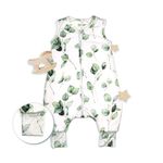 Nyte Nyte Baby - 1.-TOG Sleeveless Sleep Sack, Soft Baby & Toddler Sleeping Sack, Green Bloom, 12-18