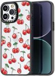 casevivid Compatible for iPhone 13 Pro Max Case Cute Aesthetic - Durable Fashion Funny Phone Case - Girly Cherry Pattern Print Cover Design for Woman Girl 6.7 inches Black