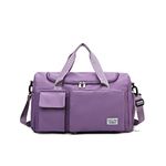 Womens Travel Bag Duffel Bag, Lightweight Double Shoulder Strap&Capacity Sports Tote Gym Bag,Weekender Overnight Bag with Wet Pocket for Women (Purple)