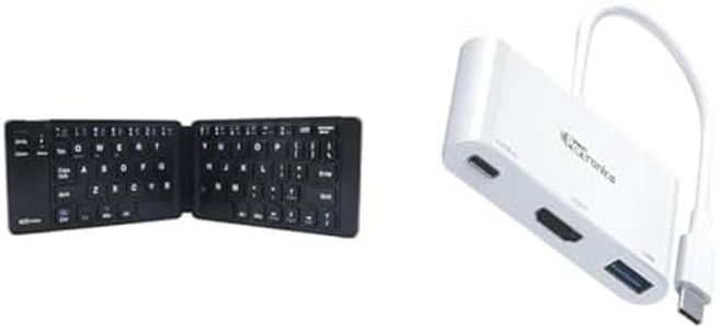 Portronics Chicklet Foldable QWERTY Keyboard, Mini Pocket Sized, Rechargeable, Bluetooth Wireless, O