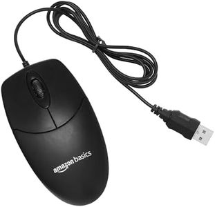 amazon basics Wired Mouse | 1000 DPI Optical Sensor | Plug and Play | Compatible with PC, Laptop (Black)