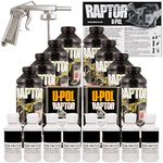 U-Pol Raptor White Urethane Spray-On Truck Bed Liner Kit w/Free Spray Gun, 8 Liters