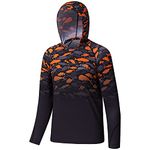 Bassdash Youth UPF50+ Performance T Shirt with Hood Long Sleeve Fishing Hiking Sun Shirt FS03Y