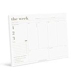 Bliss Collections Weekly Planner, Metallic Gold, Undated Tear-Off Sheets Notepad Includes Calendar, Organizer, Scheduler for Goals, Tasks, Ideas, Notes and to Do Lists, 8.5"x11" (50 Sheets)