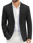 COOFANDY Men's Casual Blazer Slim Fit Suit Jackets Two Button Lightweight Knit Sport Coat, Black, X-Large