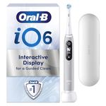 Oral-B iO6 Electric Toothbrushes For Adults, 1 Toothbrush Head & Travel Case, 5 Modes with Teeth Whitening, UK 2 Pin Plug, Grey Opal