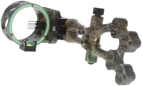 TRUGLO VEROS 5-Pin Durable Ultra-Bright Lightweight Micro-Adjustable Archery Hunting Bow Sight with Decreasing Diameter Pins Design & Large Circular Field of View, Real-Tree Camo