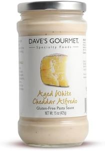 Dave's Gourmet Aged White Cheddar Alfredo Pasta Sauce - Rich & Creamy Flavor - Alfredo Sauce - Ideal for Pasta, White Pizza, Enchiladas & More - Gluten Free - 15oz Jar (Pack of 1)