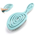 DHinkyoung Hair Detangling Brush with Bending Bristles,Unique Spiral Hairbrush,Anti Static Hair Straightening Brush,Comfortable Massage Brush for Women Men Wet and Dry Hair