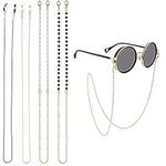 4 Pcs Eyeglasses Chain, Glasses Chain Bead Glasses Strap Spectacle Chain Glasses Cord Sunglasses Strap Lanyard Eyewear Strap for Glasses Retainer Women Sports