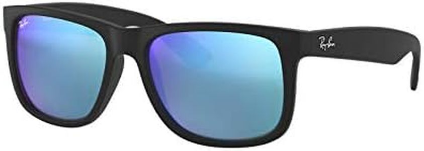 Ray-Ban RB4165 622/55 51MM Rubber Black/Blue Mirror Square Sunglasses for Men for Women