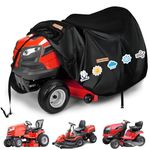 Outdoors Riding Lawn Mower Cover Waterproof Heavy Duty 420D Polyester Oxford Lawn Tractor Cover Fits Decks Up To 54" With Reflective Tape & Windproof Buckle Riding Mower Cove