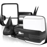 Spec-D Tuning Led Smoke Signal Power + Heated Towing Side Mirrors Compatible with Chevy Silverado GMC Sierra 2003-2007