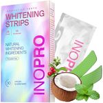 InoPro Teeth Whitening Strips 14 Treatments Kit - Sensitive Teeth Whitener, Peroxide Free, Enamel Safe Green White Strips, Deep Stains Removal - Instant Teeth Whitening Without The Harm (28 Strips)