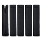 5Pcs Leather Single Fountain Pen Case, Soft Pen Sleeve Pouch for Men Women, Ballpoint Pencil Protective Cover Holder for Office, Business Gift (Black)