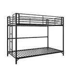 DHP BrEZ Build Daven Easy Assembly Kids Bunk Bed, Twin Over Twin, Black