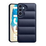 CEDO Samsung Galaxy M35 (5G) Back Cover | Camera Bump & 360° Flexible Puff Armor Protection | Matte Soft Silicon Shock Proof Rubberised Back Case Cover (Blue)