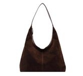 HiTotes Suede Tote Bag Suede Hobo Bags for Women Large Slouch Bag Suede Bag Hobo Bag Suede Crescent Shoulder Bag Work Tote Handbag