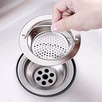 KitchenFest® Stainless Steel Kitchen Sink Strainer with Handle, Filter Stopper Mesh Long Hair Food Blockages Cleaning Tool for Bathroom Kitchen Sink, 11cm