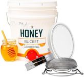 Honey Bucket 5 Gallon Bucket with Spigot Extractor Equipment Food-Grade PP 20L Capacity + Honey Strainer Filter Honey Filter 2 Piece Honey Double Strainer Honey Extractor Equipment Stainless Steel