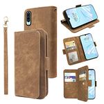 ELISORLI Compatible with Huawei P30 Wallet Case Wrist Strap Lanyard Flip Card Holder Leather Magnetic Folio Purse Stand Full Body Cell Accessories Credit Phone Cover for Hawaii P 30 ELE-L29 Brown