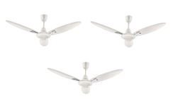 Usha Bloom Magnolia Goodbye Dust Ceiling Fan 1250mm, pack of (3, Sparkle White)