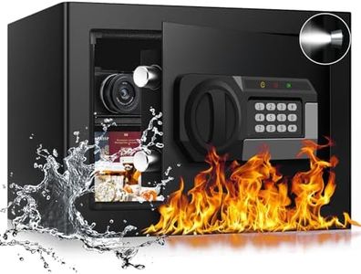 1.2 Cub Small Fireproof Safe for Home, Personal Fire Safe Box with Digital Keypad Key and Removable Shelf, Small Security Box for Money Firearm Medicine Valuables