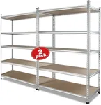 WORKPRO 5-Tier Storage Shelving Unit, 48”W x 24”D x 72”H, Adjustable Storage Rack Heavy Duty Aluminum Alloy Shelf, 2750 lbs Load Capacity (Total), for Garage, Kitchen, Bathroom, Warehouse, Pack of 2