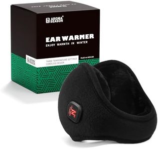 Aroma Season Heated Ear Muffs for Winter, 1000 mAh Rechargable Fleece Ear Warmers, Ear Covers for Cold Weather, Warm Gifts for Women Men Kids