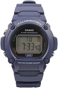 CASIO W219H-2A Unisex Black Digital Watch with Blue Band