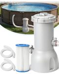 Evoio Pool Filter Pump Above Ground, 1000 Gallons Swimming Pool Filter Cartridge Pump, Electric Pool Water Pump Filter for Pools Sand Cleaning Tool Set with 1 Pool Filter Cartridge