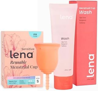Lena Sensitive Small Menstrual Cup & Lena Cup Wash – Soft Reusable Silicone Period Cup and Gentle Cleanser Set for Comfortable, Easy Care