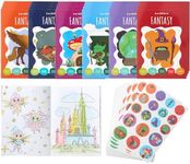 THE TWIDDLERS 24 Mini Colouring Books for Party Bags, with Stickers - Fantasy Theme, A6 Mini Books for Children, Age 4-8, Perfect Small Colouring Books for Party Bag Fillers Favours