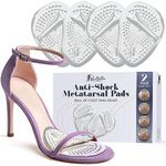 Ballotte Premium Silicone Ball of Foot Cushions | High Heel Inserts for Women - Gel Heel Pads/Metatarsal Pads Women | Anti Slip High Heel Cushion Inserts Women/Shoe Pads (Clear - 4 Pack)