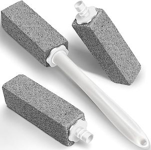 MARYTON Pumice Stone Toilet Bowl Cleaner with Extra Long Handle,Replaceable Design, 1 Cleaning Handle, 3 Cleaning Stones Refills,Also Cleaning Limescale Deposits, Mildew & Grills, Tiles, Grout & Pools
