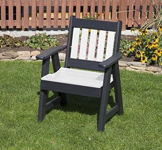 ECOMMERSIFY INC Bright White-Poly Lumber Mission Poly Resin 2 FEET Patio Garden Chair Heavy Duty Everlasting PolyTuf HDPE - Made in USA - Amish Crafted