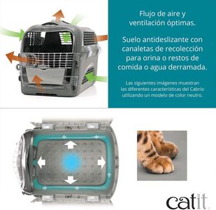 Catit Cabrio Cat Carrier – Turquoise, Secure Travel Crate