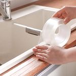 Bathroom Sealant Simple Seal Tape for Bathroom Clear Sealant Waterproof Acrylic Adhesive Sealant Leak Sealer Sealing Strip for Shower Tray, Kitchen, Worktop, Sink, Fish Tank, Window Caulking