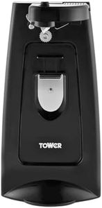 Tower T19007 3-in-1 Electric Can Opener with Knife Sharpener & Bottle Opener, Black