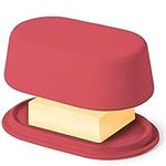 Red Butter Dish with Lid For Counte