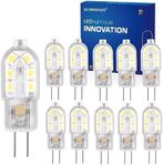 G4 LED Light Bulbs AC/DC 12V, Cool White, 2W Replace 20W Halogen Bulb, Ideal for Chandelier Living Room Bed Room Light Lamp, 10 Pcs AC/DC 12V