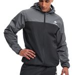 HOTSUIT Sauna Suit for Men Sweat Suits Gym Workout Exercise Sauna Jacket Zip, Gray, L