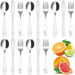 15Pcs Kids Silverware Set,Fork Spoon and Cutter Set,Toddler Utensils Set,410 Stainless Steel Kids Silverware Set,Ergonomic Fork Spoon and Cutter Set for Children Toddler