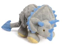 GoDog SGD770795 Frills The Triceratops Dog Toy with Chew Guard, Gray
