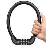 JIMJOOS Heavy Duty Bike Lock - 5-Digit Combination Cable Bicycle Lock - Waterproof Motorbike Lock - Ideal for Cycle, Motorcycle, Scooter, Mountain Bike, Pram - Includes Protective Pouch (Pack of 1)